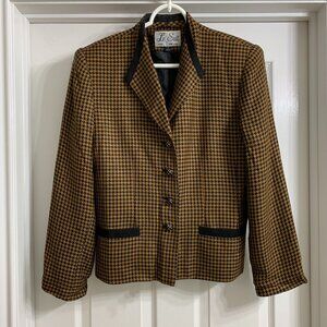 Le Suit Brand Women's Brown Print Jacket, Size 8